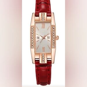 Boruse Elegant Red and Gold Women's Watch NWT